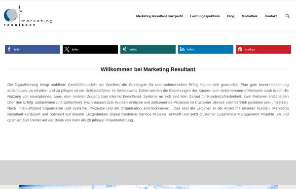 Vorschau von marketing-resultant.de, Marketing Resultant GmbH