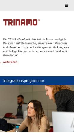 Vorschau der mobilen Webseite www.trinamo.ch, Stiftung Pegasus