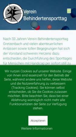 Vorschau der mobilen Webseite www.behindertensporttag.ch, Verein Behindertensporttag