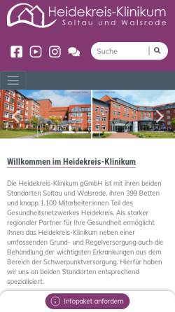 Vorschau der mobilen Webseite www.heidekreis-klinikum.de, Heidekreis-Klinikum