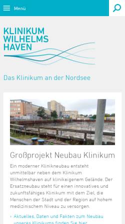 Vorschau der mobilen Webseite www.rnk-whv.de, Reinhard-Nieter-Krankenhaus Wilhelmshaven