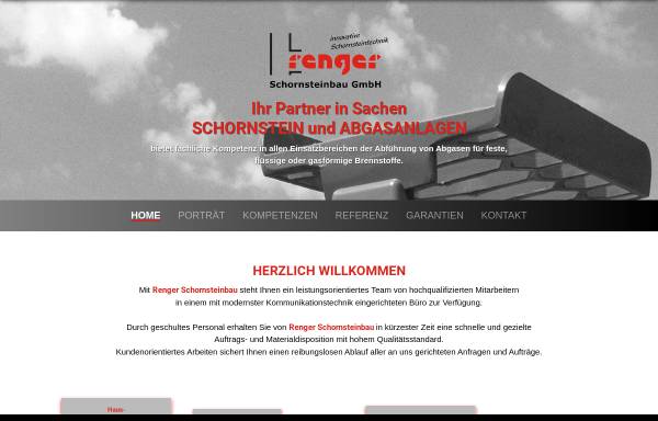 Vorschau von www.renger-schornsteinbau.de, Renger Schornsteintechnik und Baugesellschaft mbH