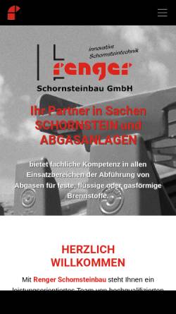 Vorschau der mobilen Webseite www.renger-schornsteinbau.de, Renger Schornsteintechnik und Baugesellschaft mbH