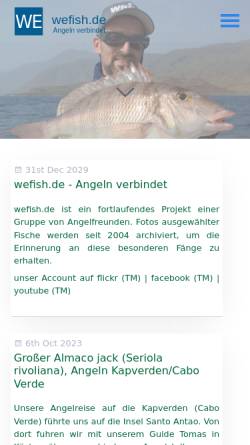 Vorschau der mobilen Webseite www.wefish.de, wefish.de - Angeln verbindet
