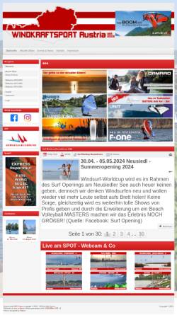 Vorschau der mobilen Webseite www.windkraftsport.com, Windkraftsport Austria