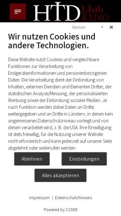 Vorschau der mobilen Webseite www.htd-radio.de, The Future is Present