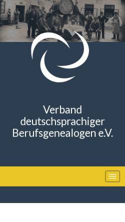 Vorschau der mobilen Webseite berufsgenealogie.net, Verband deutschsprachiger Berufsgenealogen e.V.