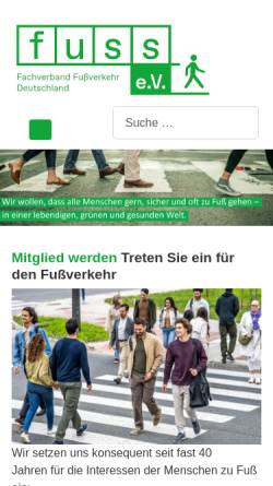 Vorschau der mobilen Webseite www.fuss-ev.de, Fußgängerschutzverein Fuß e.V.