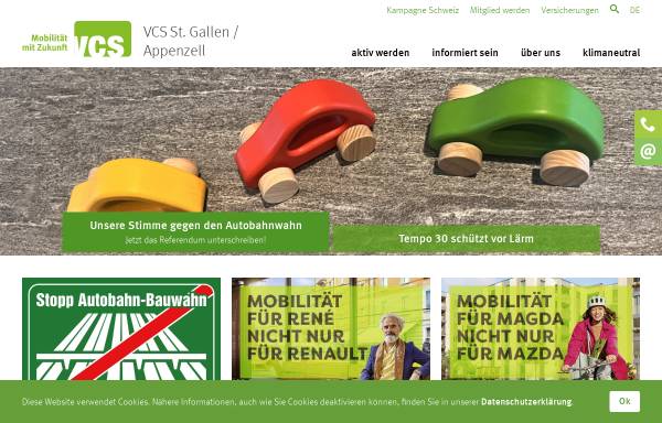 Vorschau von www.vcs-sgap.ch, Verkehrs-Club der Schweiz St. Gallen/Appenzell