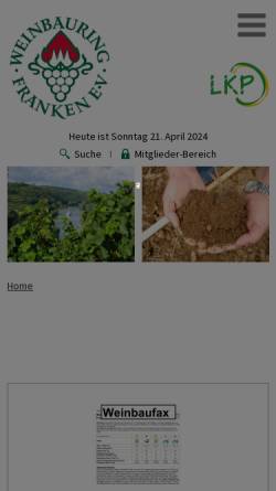 Vorschau der mobilen Webseite www.weinbauring.de, Weinbauring Franken e. V.