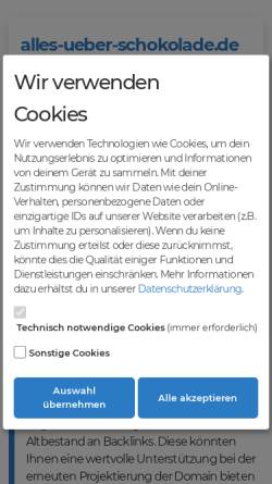 Vorschau der mobilen Webseite www.alles-ueber-schokolade.de, Alles-über-Schokolade.de