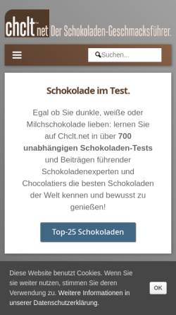 Vorschau der mobilen Webseite www.chocoland.ch, Chocoland