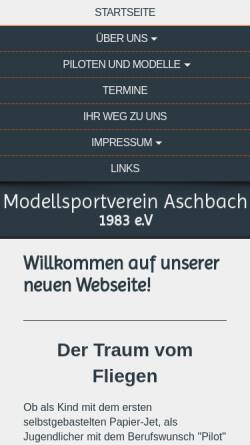 Vorschau der mobilen Webseite www.msv-aschbach.de, Modellsportverein Aschbach