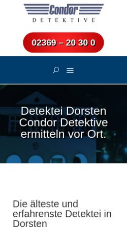 Vorschau der mobilen Webseite www.detektiv-dorsten.de, AB Detektive Condor GmbH