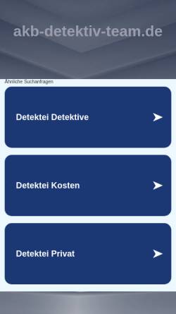 Vorschau der mobilen Webseite www.akb-detektiv-team.de, akb - Detektiv Team, Inh. Andreas Kretzschmann