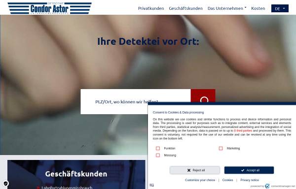 Vorschau von www.meinedetektei.de, Detective Astor GmbH