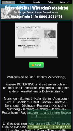 Vorschau der mobilen Webseite www.detektei-ig.de, Detektei Windschiegl