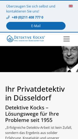 Vorschau der mobilen Webseite www.detektive-kocks.de, Detektiv-Institut Kocks GmbH