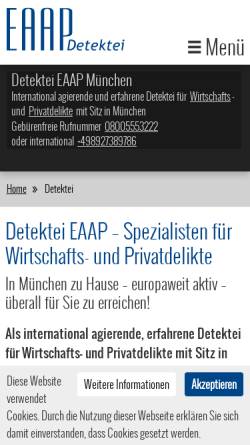 Vorschau der mobilen Webseite www.detektei-eaap.de, Detektei EAAP