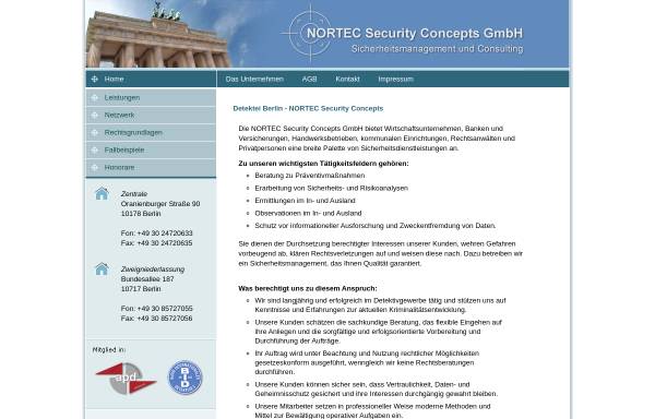 Vorschau von www.nortec-sc.de, NORTEC Security Concepts GmbH