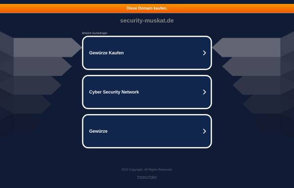 Vorschau von www.security-muskat.de, Sicherheitsdienst und Berufsdetektei Muskat