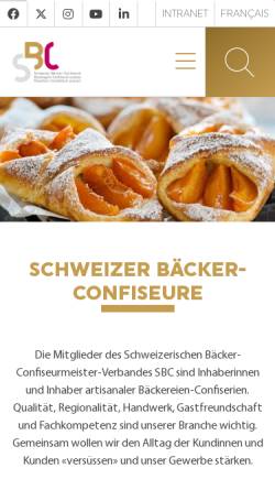 Vorschau der mobilen Webseite www.swissbaker.ch, Swissbaker