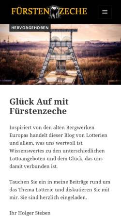 Vorschau der mobilen Webseite www.fuerstenzeche.de, Fürstenzeche