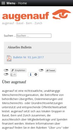 Vorschau der mobilen Webseite www.augenauf.ch, Augen auf - Menschenrechtsgruppe aus der Schweiz