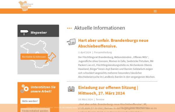 Vorschau von www.fluechtlingsrat-brandenburg.de, Flüchtlingsrat Brandenburg