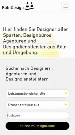 Vorschau der mobilen Webseite www.designguide-koeln.de, DesignGuide Köln
