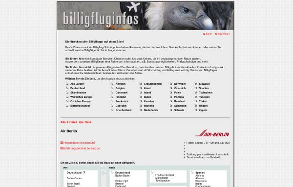 Vorschau von www.billigfluginfos.de, Billigfluginfos