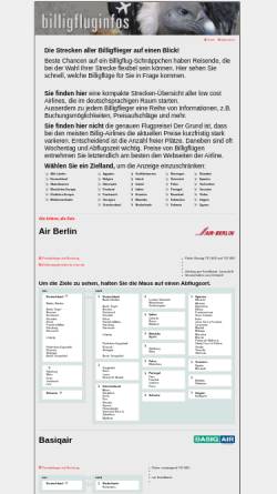 Vorschau der mobilen Webseite www.billigfluginfos.de, Billigfluginfos