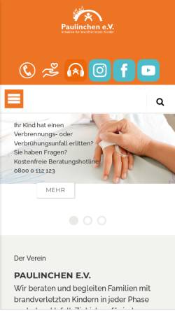 Vorschau der mobilen Webseite www.paulinchen.de, Paulinchen e.V.