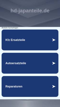 Vorschau der mobilen Webseite www.hd-japanteile.de, HD Kraftfahrzeuge und Motoren GmbH