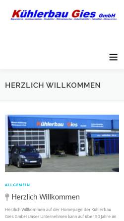 Vorschau der mobilen Webseite www.kuehlerbau-gies.de, Kühlerbau Gies GmbH