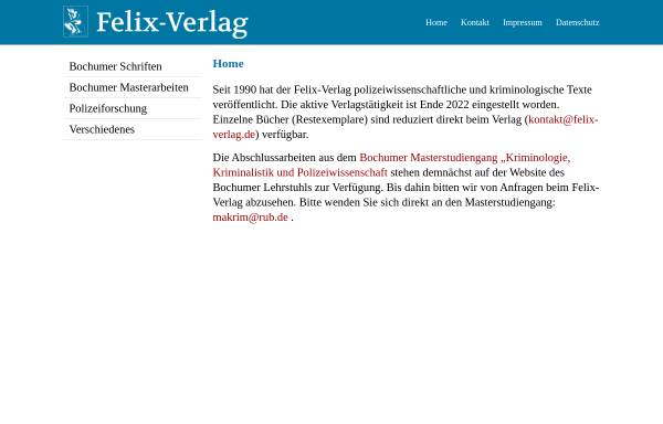 Vorschau von www.felix-verlag.de, Felix-Verlag