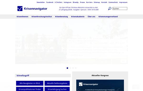 Vorschau von www.krisennavigator.de, Krisen-, Risiko- und Katastrophenmanagement