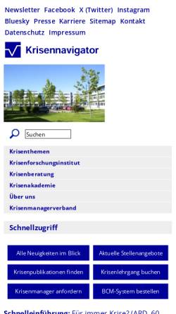 Vorschau der mobilen Webseite www.krisennavigator.de, Krisen-, Risiko- und Katastrophenmanagement