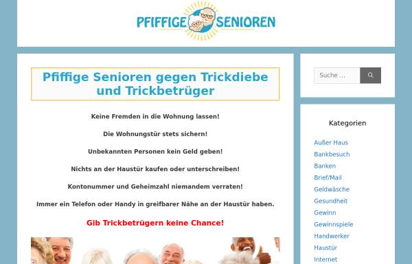 Vorschau von pfiffige-senioren.de, Pfiffige Senioren gegen Trickbetrüger