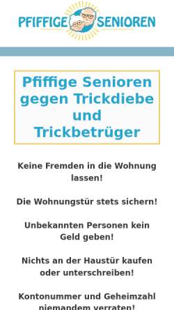 Vorschau der mobilen Webseite pfiffige-senioren.de, Pfiffige Senioren gegen Trickbetrüger