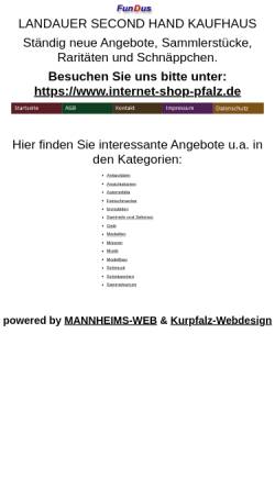 Vorschau der mobilen Webseite www.landauer-secondhand-kaufhaus.de, FunDus, Isabella Derengowski