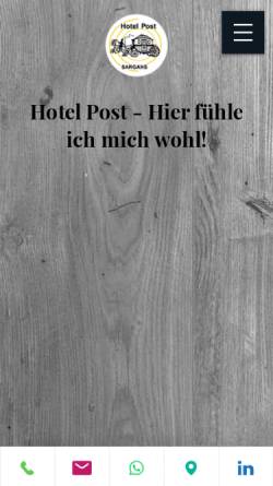Vorschau der mobilen Webseite www.hotelpost-sargans.ch, Hotel Post