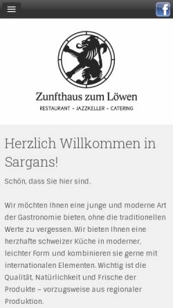 Vorschau der mobilen Webseite www.zunfthausloewen.ch, Zunfthaus zum Löwen
