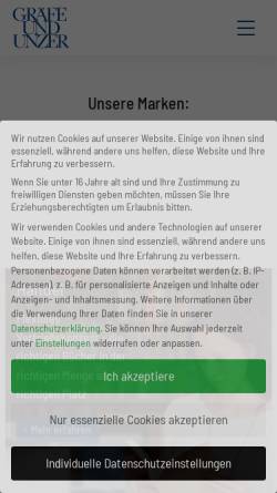 Vorschau der mobilen Webseite graefe-und-unzer.de, Teubner - Gräfe und Unzer GmbH