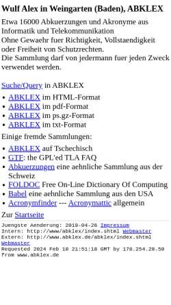 Vorschau der mobilen Webseite www.abklex.de, Abklex