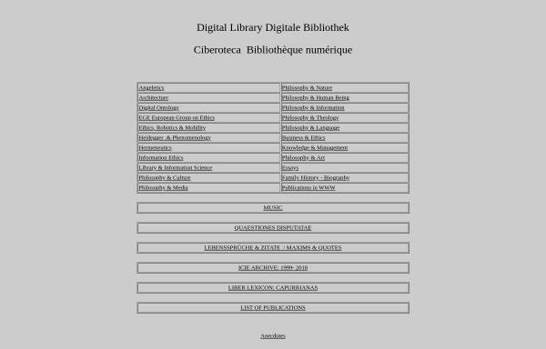 Vorschau von www.capurro.de, Digitale KM Bibliothek Prof. Rafael Capurro