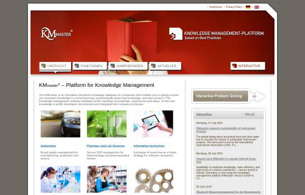 Vorschau von www.kmmaster.de, Knowledge Management Master (KMmaster)