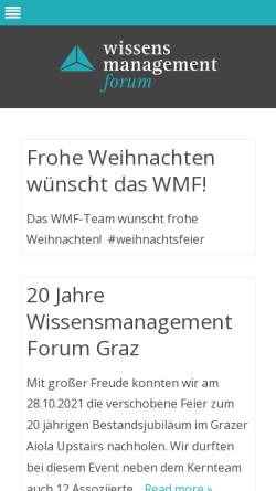Vorschau der mobilen Webseite www.wm-forum.org, Wissensmanagement Forum e.V.