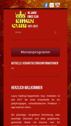 Vorschau der mobilen Webseite www.kingsclub-stuttgart.de, Kings Club Stuttgart