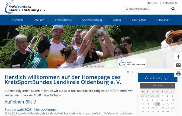 Vorschau von www.kreissportbund-ol-land.de, Kreissportbund Oldenburg-Land e.V.